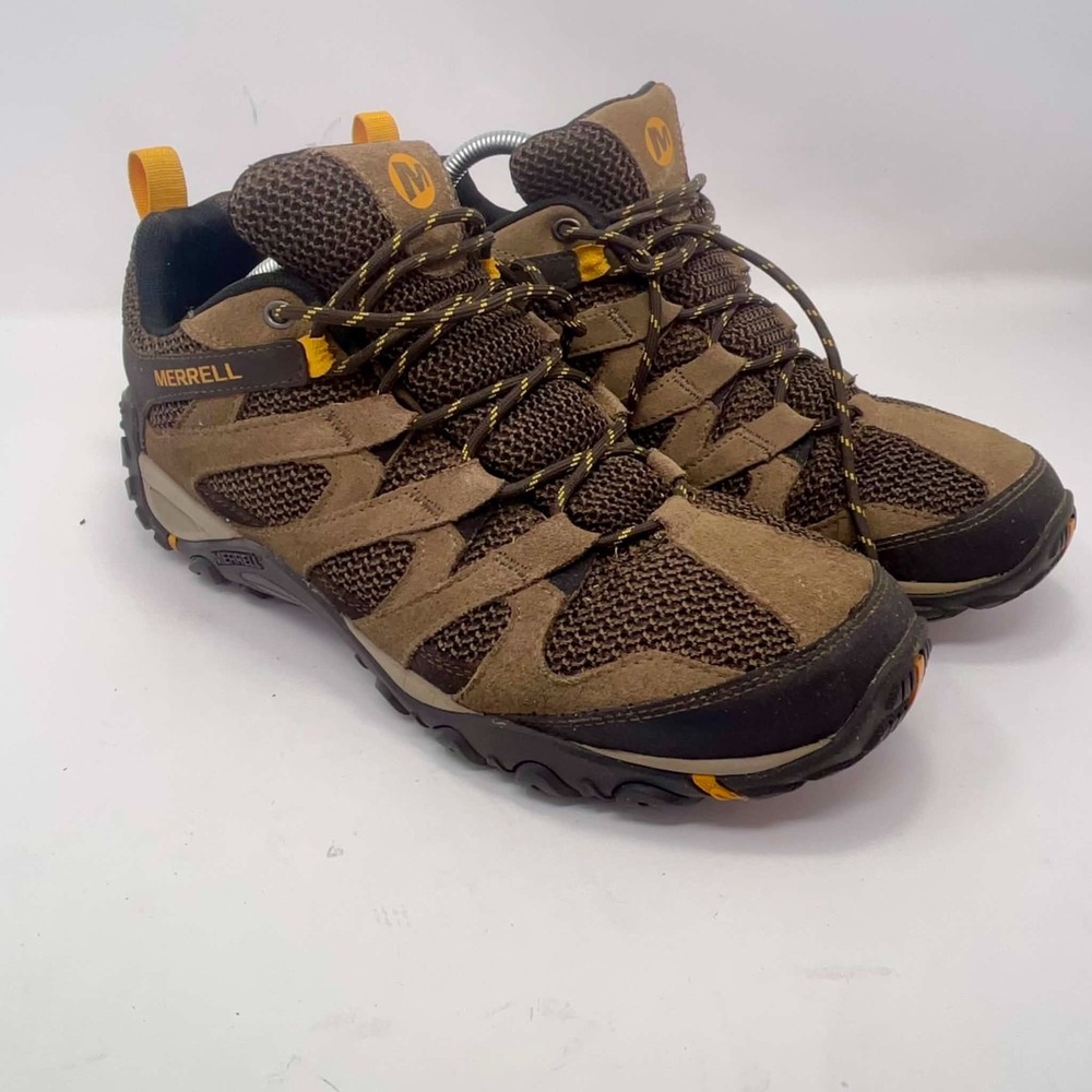 Merrell Alverstone J48531 Mens 12 Merrell Stone Suede Mesh Hiking Trail Shoes